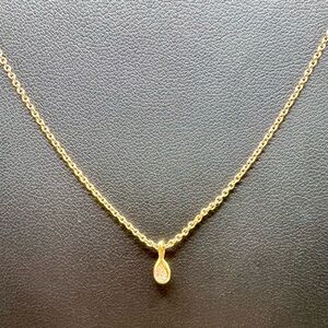 Tiffany & Co Elsa Peretti 18k Yellow Gold .10ct Diamond Teardrop Necklace